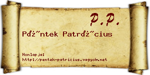 Péntek Patrícius névjegykártya